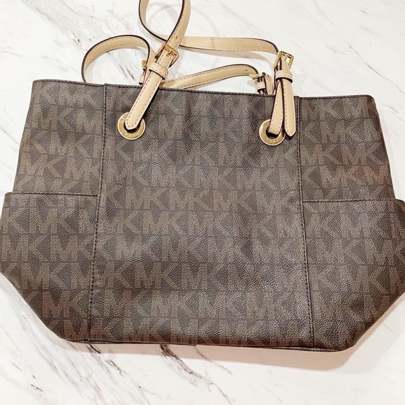 Brown and Tan Michael Kors Tote Purse - Picture 5 of 11